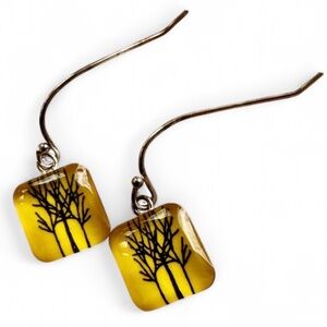 Elegant Yellow Tree Earrings